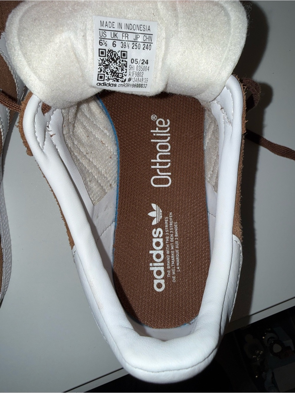 adidas Gazelle Suede Sneakers in Brown and White - Picture 6 of 7